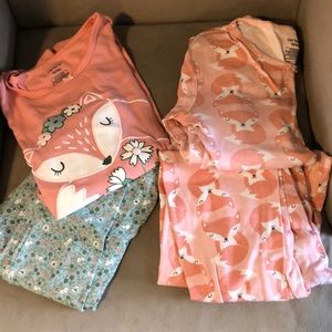 Set of 2 pairs long sleeve pant pajamas size 14